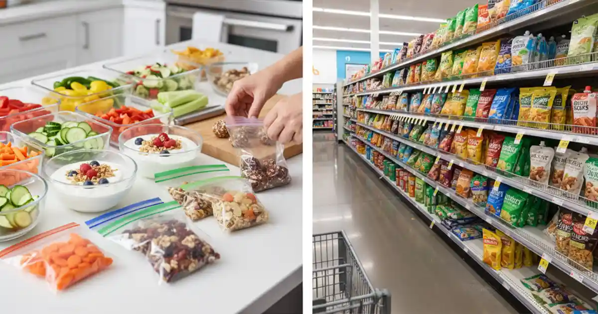 comparison of homemade low calorie snacks versus store-bought packaged healthy snacks